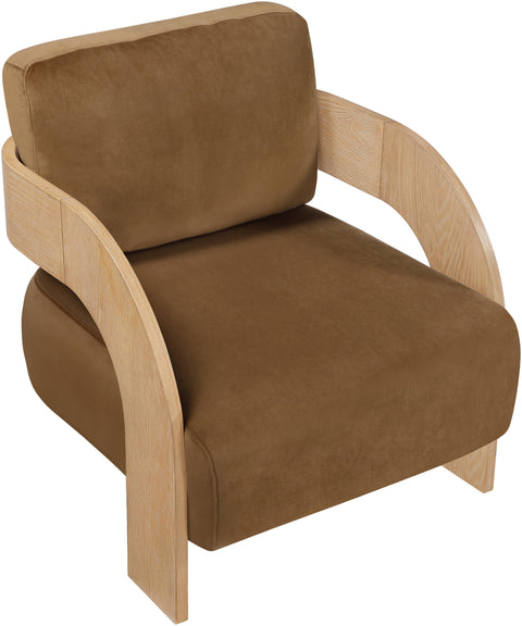 Celeste Saddle Velvet Performance Fabric Upholstered Accent Chair, 1 Piece