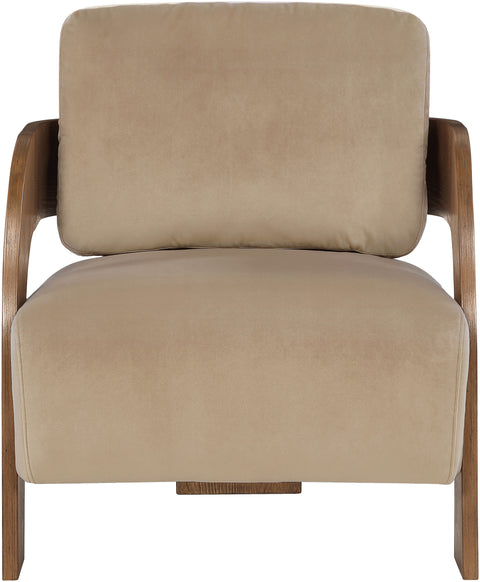 Celeste Beige Velvet Performance Fabric Upholstered Accent Chair, 1 Piece