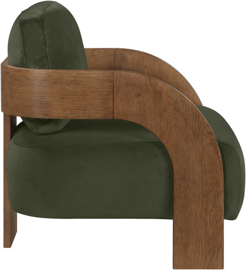 Celeste Green Velvet Performance Fabric Upholstered Accent Chair, 1 Piece
