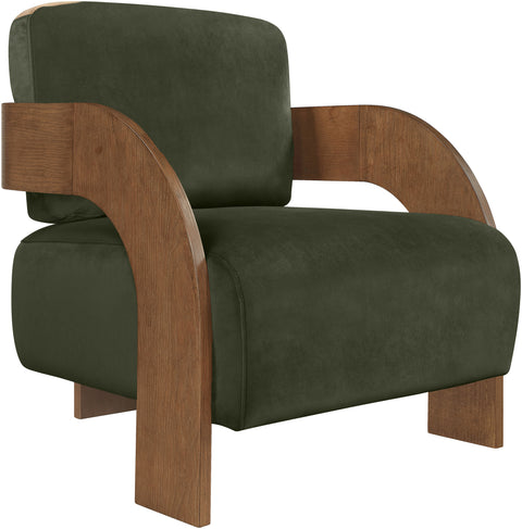 Celeste Green Velvet Performance Fabric Upholstered Accent Chair, 1 Piece