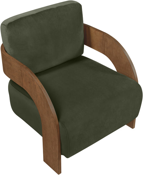 Celeste Green Velvet Performance Fabric Upholstered Accent Chair, 1 Piece