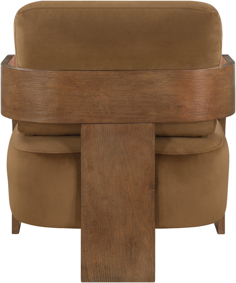 Celeste Saddle Velvet Performance Fabric Upholstered Accent Chair, 1 Piece (Style 2)