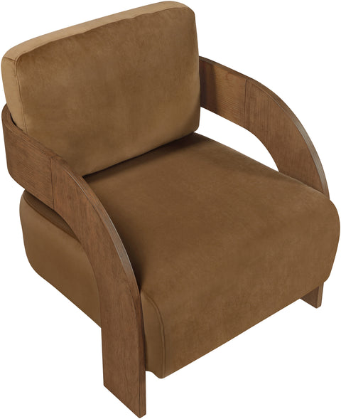 Celeste Saddle Velvet Performance Fabric Upholstered Accent Chair, 1 Piece (Style 2)