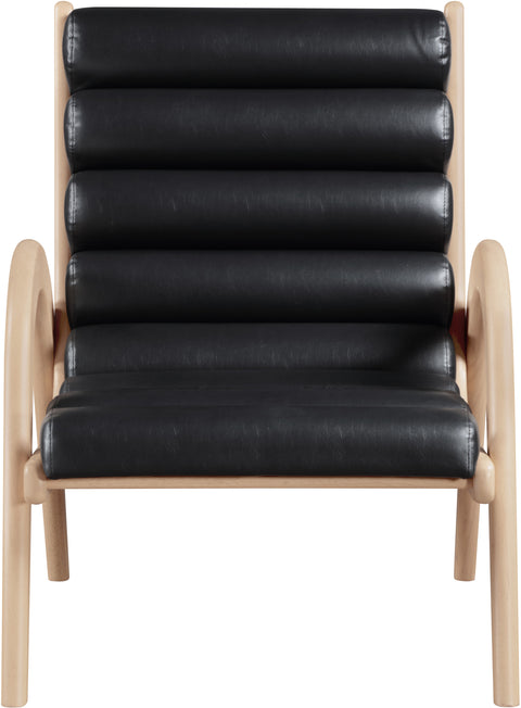 Talia Black Vegan Leather Upholstered Accent Chair, 1 Piece