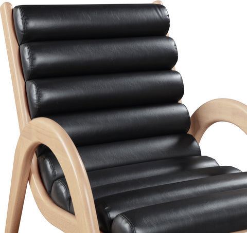 Talia Black Vegan Leather Upholstered Accent Chair, 1 Piece