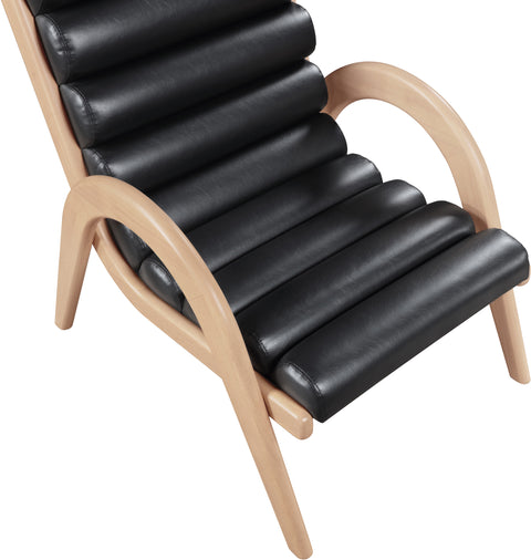Talia Black Vegan Leather Upholstered Accent Chair, 1 Piece