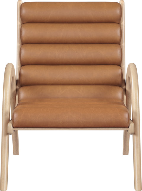 Talia Cognac Vegan Leather Upholstered Accent Chair, 1 Piece