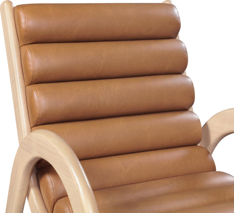 Talia Cognac Vegan Leather Upholstered Accent Chair, 1 Piece
