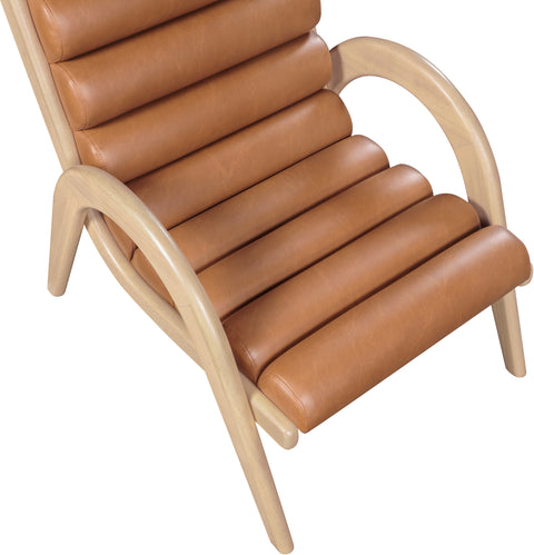 Talia Cognac Vegan Leather Upholstered Accent Chair, 1 Piece