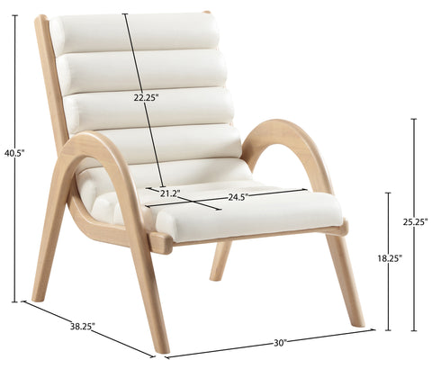 Talia Cream Vegan Leather Upholstered Accent Chair, 1 Piece