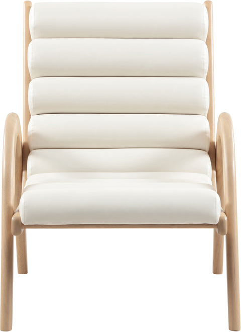 Talia Cream Vegan Leather Upholstered Accent Chair, 1 Piece