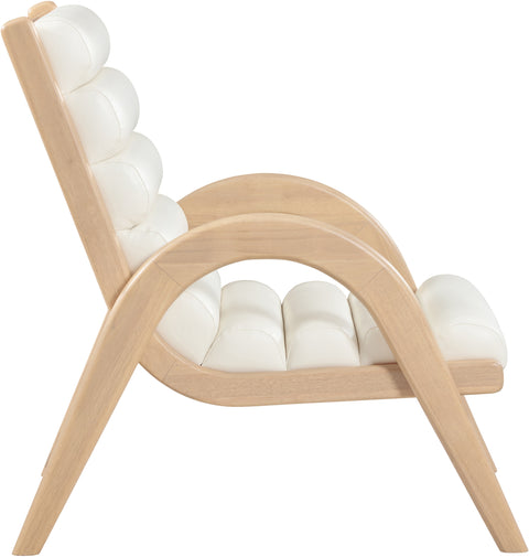 Talia Cream Vegan Leather Upholstered Accent Chair, 1 Piece