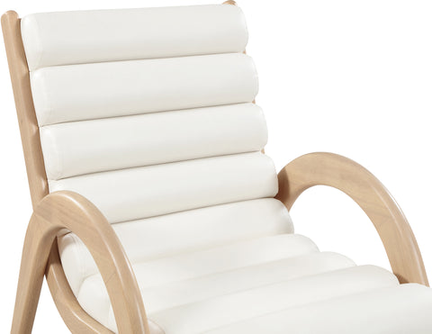 Talia Cream Vegan Leather Upholstered Accent Chair, 1 Piece