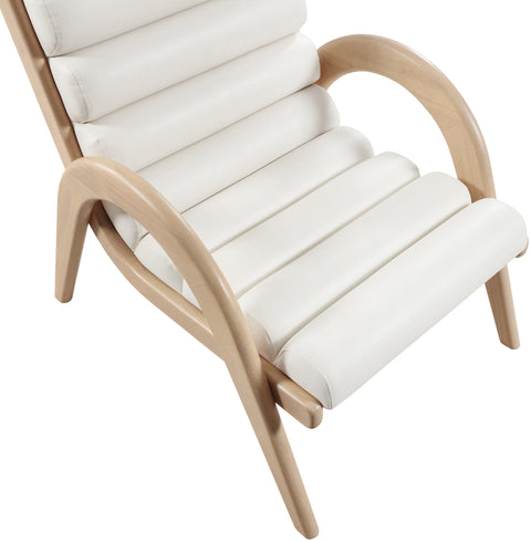 Talia Cream Vegan Leather Upholstered Accent Chair, 1 Piece
