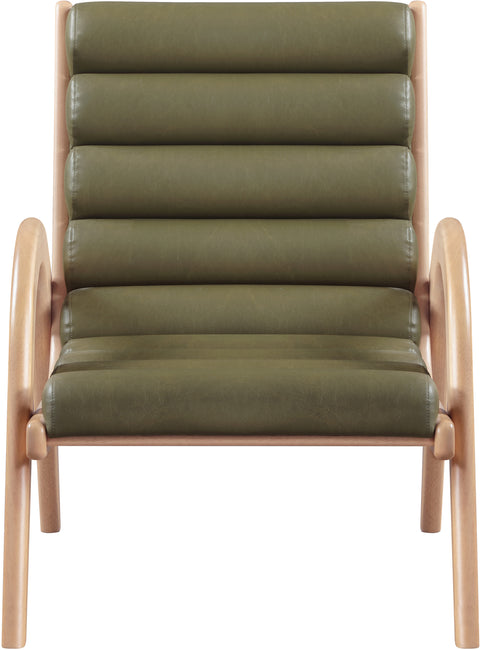 Talia Olive Vegan Leather Upholstered Accent Chair, 1 Piece