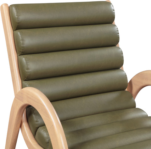 Talia Olive Vegan Leather Upholstered Accent Chair, 1 Piece