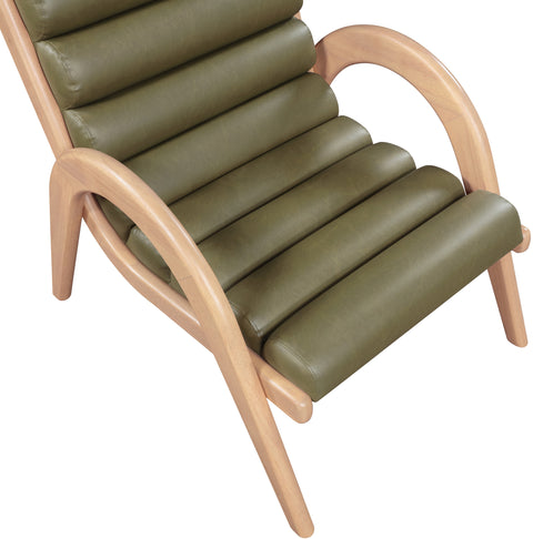 Talia Olive Vegan Leather Upholstered Accent Chair, 1 Piece