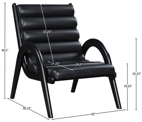 Talia Black Vegan Leather Upholstered Accent Chair, 1 Piece (Style 2)