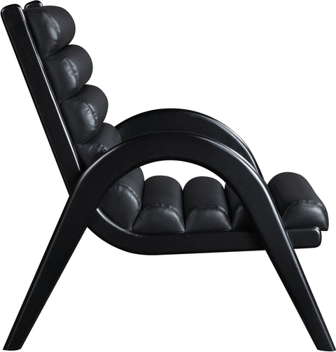 Talia Black Vegan Leather Upholstered Accent Chair, 1 Piece (Style 2)