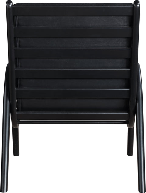 Talia Black Vegan Leather Upholstered Accent Chair, 1 Piece (Style 2)