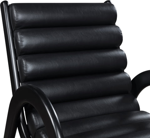 Talia Black Vegan Leather Upholstered Accent Chair, 1 Piece (Style 2)