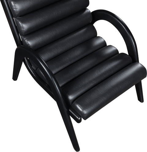 Talia Black Vegan Leather Upholstered Accent Chair, 1 Piece (Style 2)
