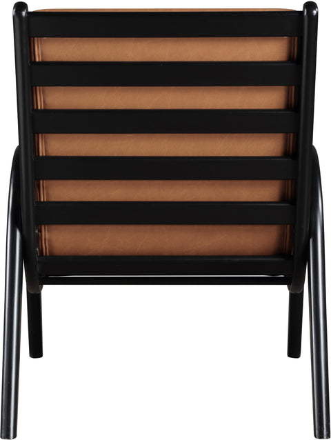 Talia Cognac Vegan Leather Upholstered Accent Chair, 1 Piece (Style 2)
