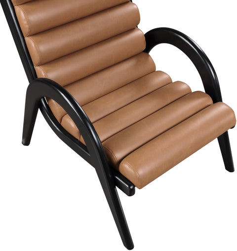 Talia Cognac Vegan Leather Upholstered Accent Chair, 1 Piece (Style 2)