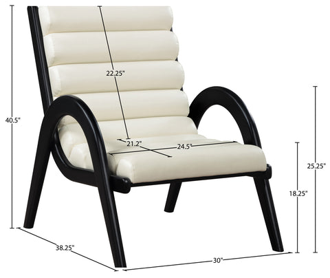 Talia Cream Vegan Leather Upholstered Accent Chair, 1 Piece (Style 2)