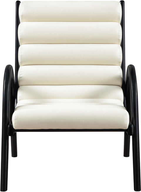 Talia Cream Vegan Leather Upholstered Accent Chair, 1 Piece (Style 2)