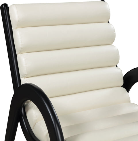 Talia Cream Vegan Leather Upholstered Accent Chair, 1 Piece (Style 2)
