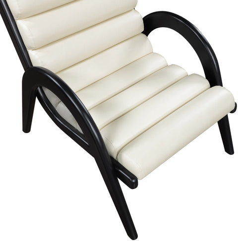 Talia Cream Vegan Leather Upholstered Accent Chair, 1 Piece (Style 2)