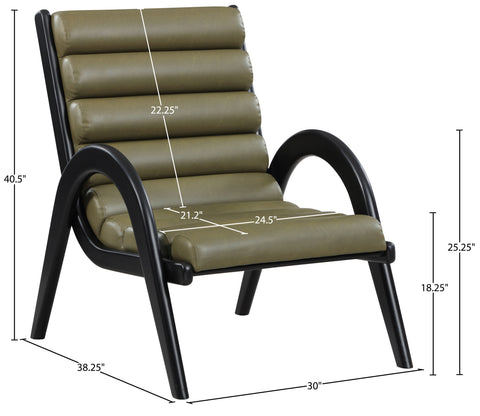 Talia Olive Vegan Leather Upholstered Accent Chair, 1 Piece (Style 2)