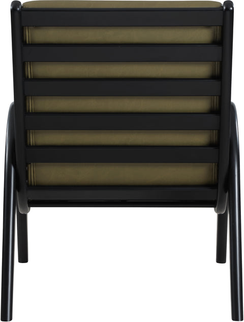 Talia Olive Vegan Leather Upholstered Accent Chair, 1 Piece (Style 2)