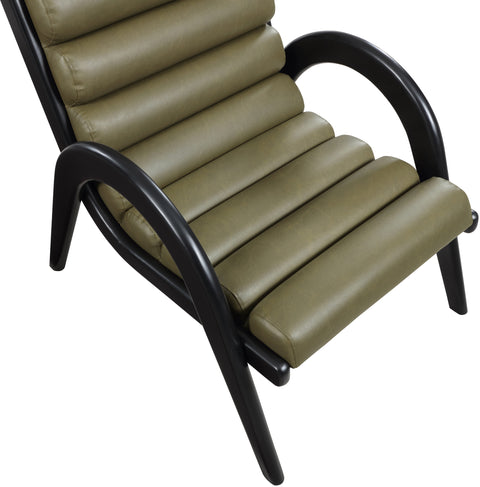 Talia Olive Vegan Leather Upholstered Accent Chair, 1 Piece (Style 2)