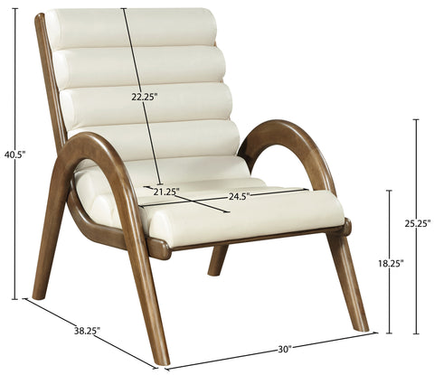 Talia Cream Vegan Leather Upholstered Accent Chair, 1 Piece (Style 3)