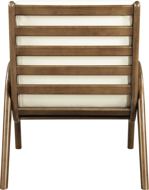Talia Cream Vegan Leather Upholstered Accent Chair, 1 Piece (Style 3)