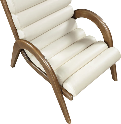Talia Cream Vegan Leather Upholstered Accent Chair, 1 Piece (Style 3)