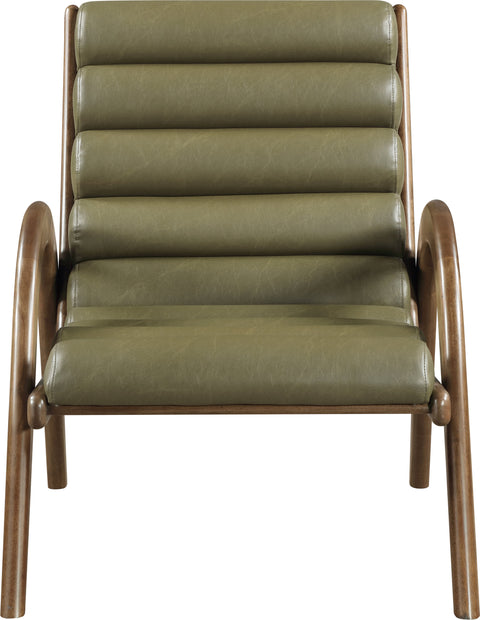 Talia Olive Vegan Leather Upholstered Accent Chair, 1 Piece (Style 3)