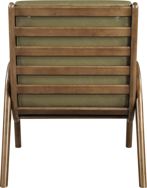 Talia Olive Vegan Leather Upholstered Accent Chair, 1 Piece (Style 3)