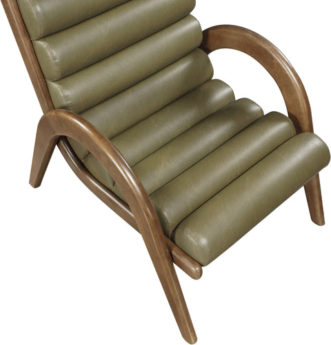 Talia Olive Vegan Leather Upholstered Accent Chair, 1 Piece (Style 3)