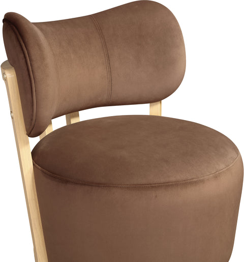 Iris Brown Velvet Upholstered Swivel Accent Chair, 1 Piece
