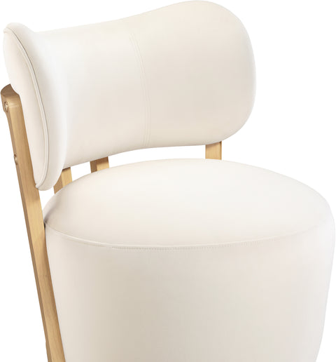Iris Cream Velvet Upholstered Swivel Accent Chair, 1 Piece