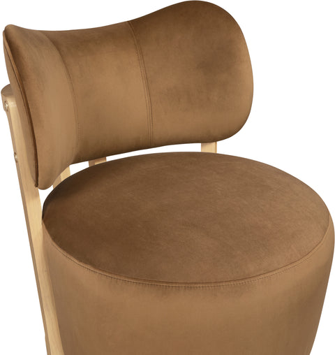 Iris Saddle Velvet Upholstered Swivel Accent Chair, 1 Piece