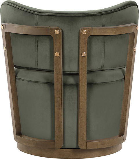 Iris Green Velvet Upholstered Swivel Accent Chair, 1 Piece