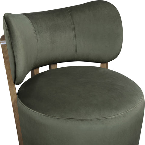 Iris Green Velvet Upholstered Swivel Accent Chair, 1 Piece