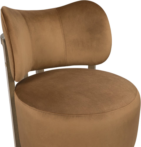 Iris Saddle Velvet Upholstered Swivel Accent Chair, 1 Piece (Style 2)