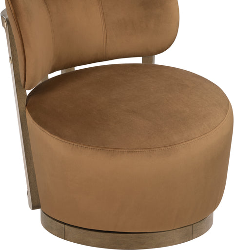 Iris Saddle Velvet Upholstered Swivel Accent Chair, 1 Piece (Style 2)