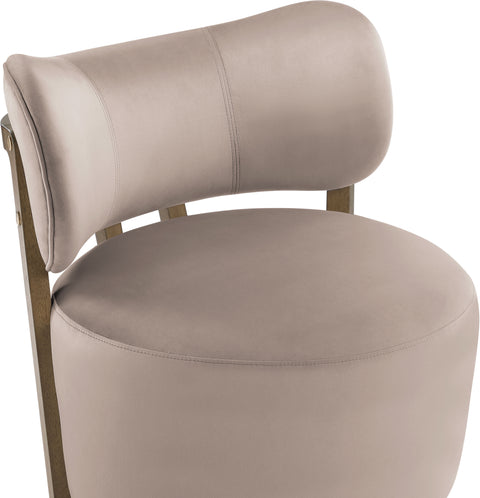 Iris Taupe Velvet Upholstered Swivel Accent Chair, 1 Piece