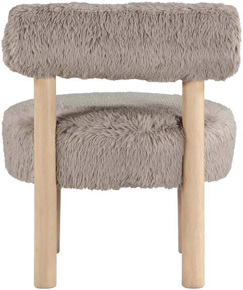 Celeste Beige Vegan Shearling Fabric Upholstered Accent Chair, 1 Piece